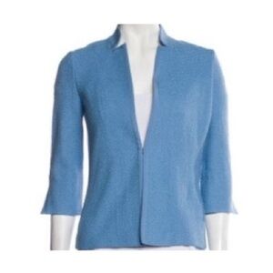 ST. JOHN 🩵 Blue Crop Tweed Blazer